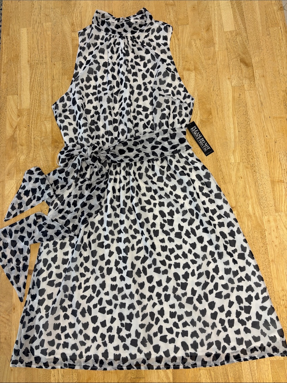 NWT Sweet Pea by Stacy Frati for NY&Co Animal Print Halter Midi Dress Size M